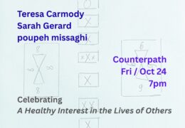 Reading: Teresa Carmody, Sarah Gerard, poupeh missaghi, Friday, October 24, 2025, 7pm