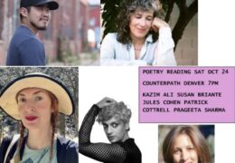 Reading: Julia Cohen, Patrick Cottrell, Kazim Ali, Susan Briante, and Prageeta Sharma, Saturday, October 24, 2026, 7pm